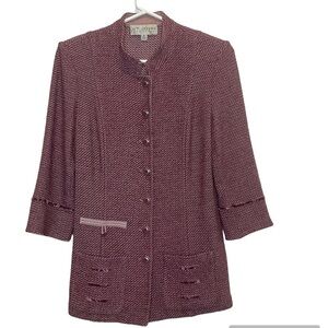 ST. JOHN Collection Knit Mandarin Collar Jacket Cardigan Size 6